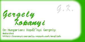 gergely kopanyi business card